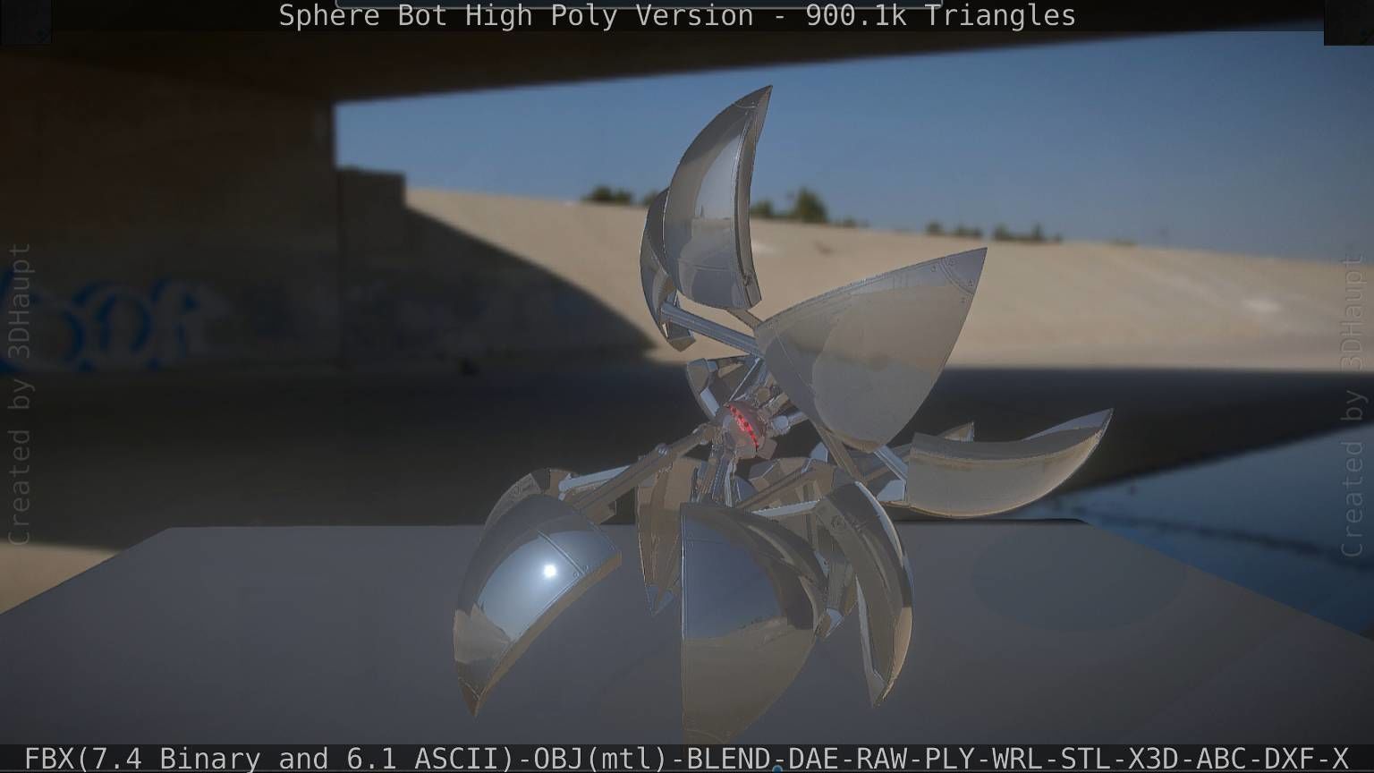 Sphere-Bot High Poly Rigged and Animated 3D model_95