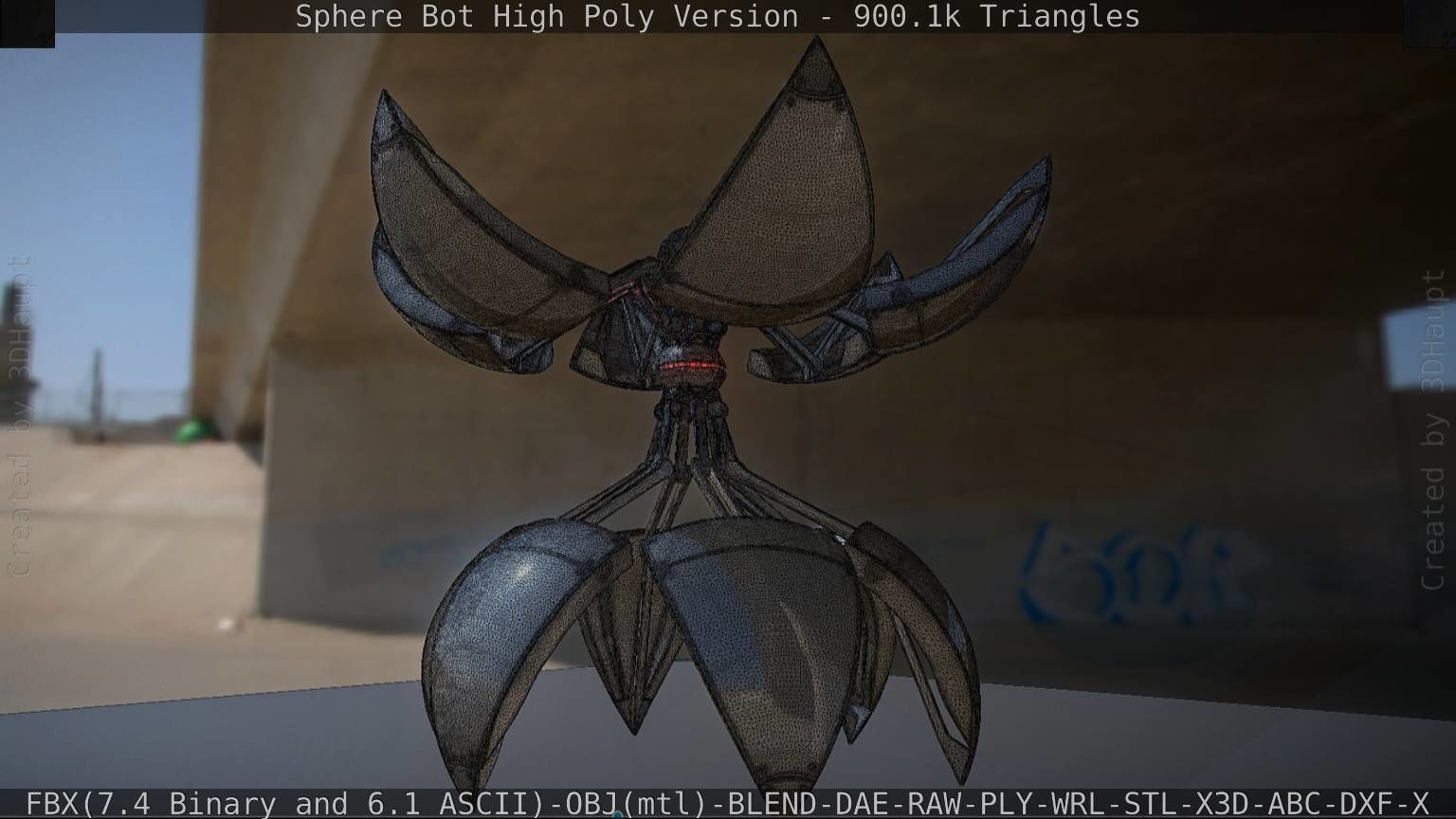 Sphere-Bot High Poly Rigged and Animated 3D model_35