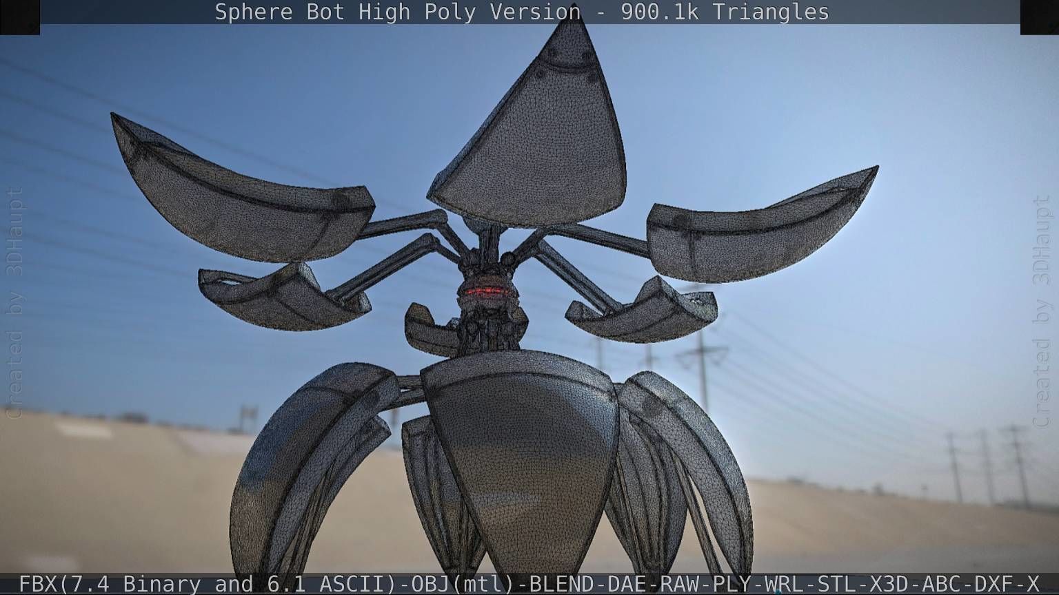 Sphere-Bot High Poly Rigged and Animated 3D model_46