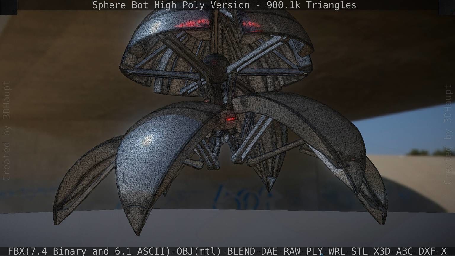 Sphere-Bot High Poly Rigged and Animated 3D model_87