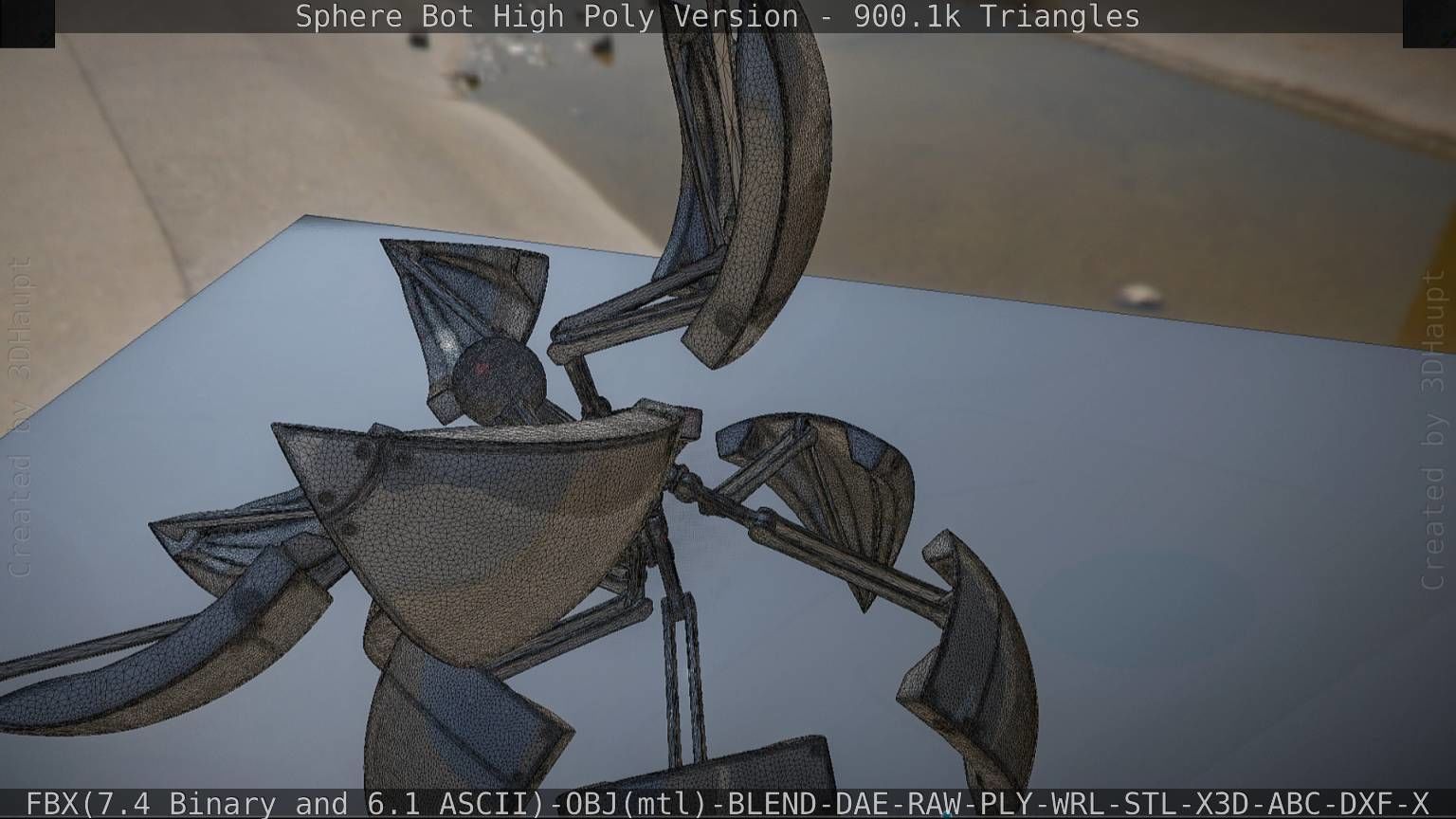 Sphere-Bot High Poly Rigged and Animated 3D model_41