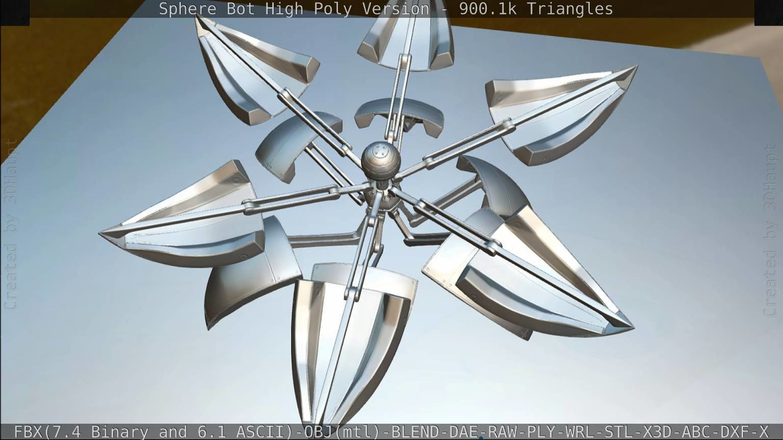 Sphere-Bot High Poly Rigged and Animated 3D model_118