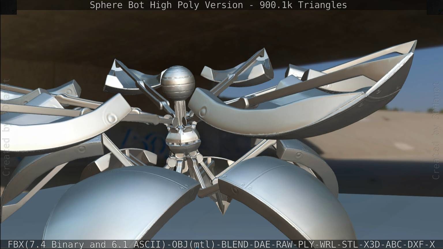 Sphere-Bot High Poly Rigged and Animated 3D model_116