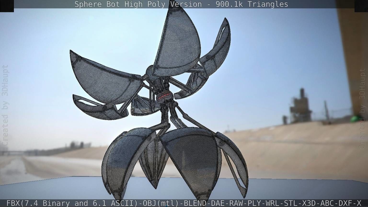 Sphere-Bot High Poly Rigged and Animated 3D model_36