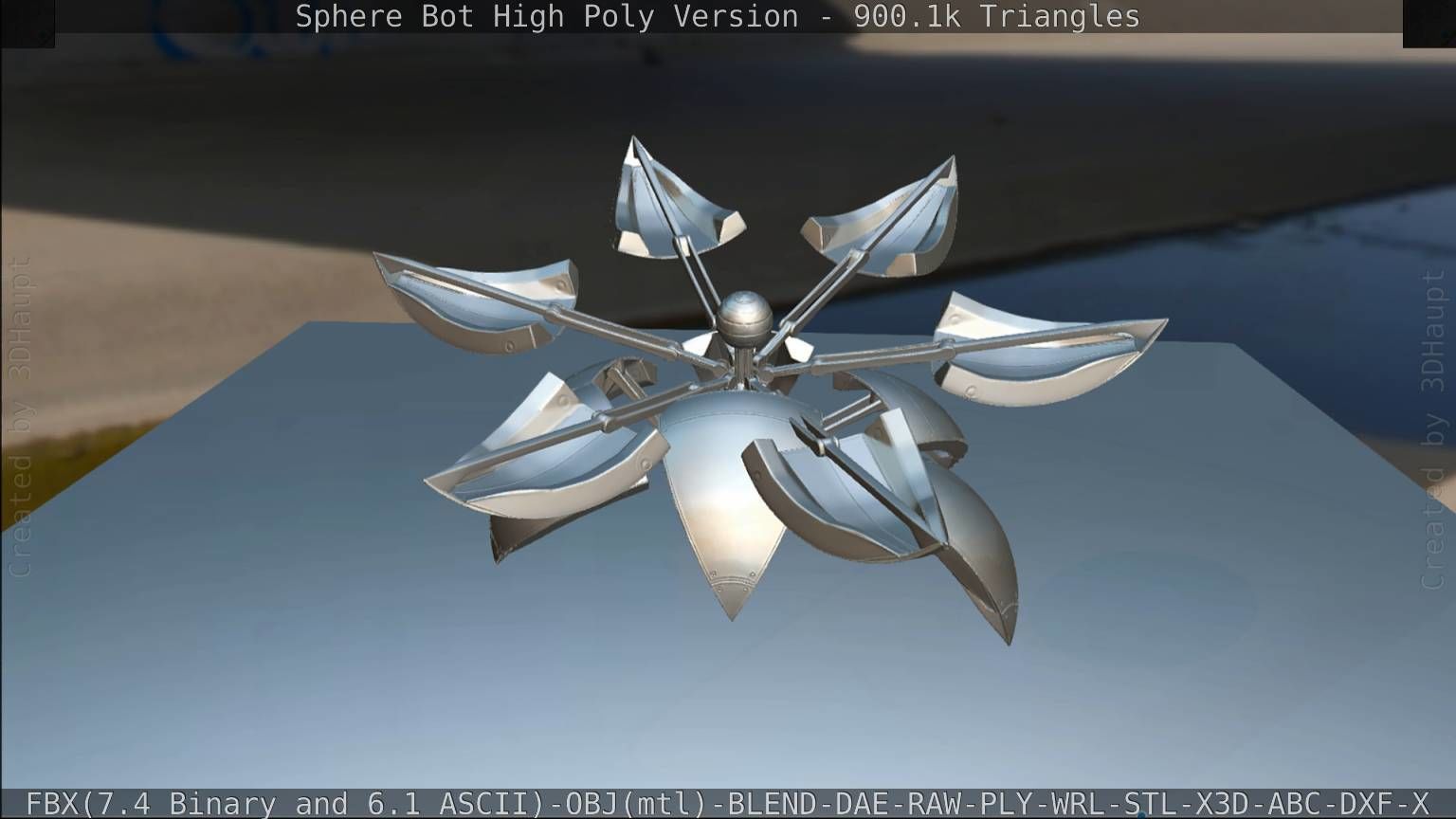 Sphere-Bot High Poly Rigged and Animated 3D model_121