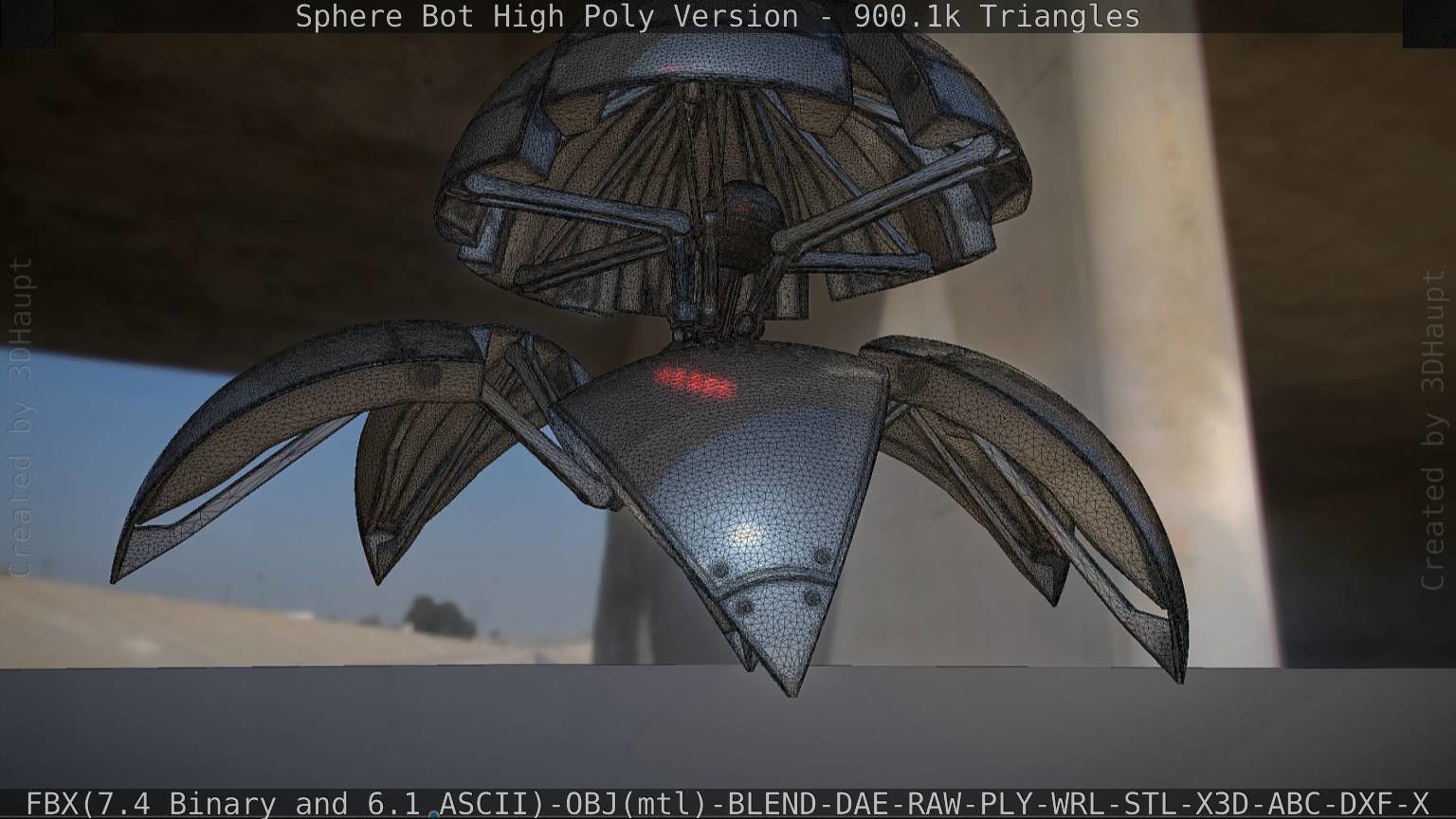 Sphere-Bot High Poly Rigged and Animated 3D model_79