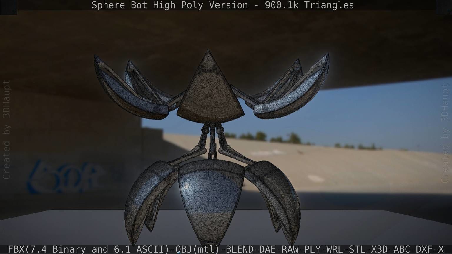Sphere-Bot High Poly Rigged and Animated 3D model_32