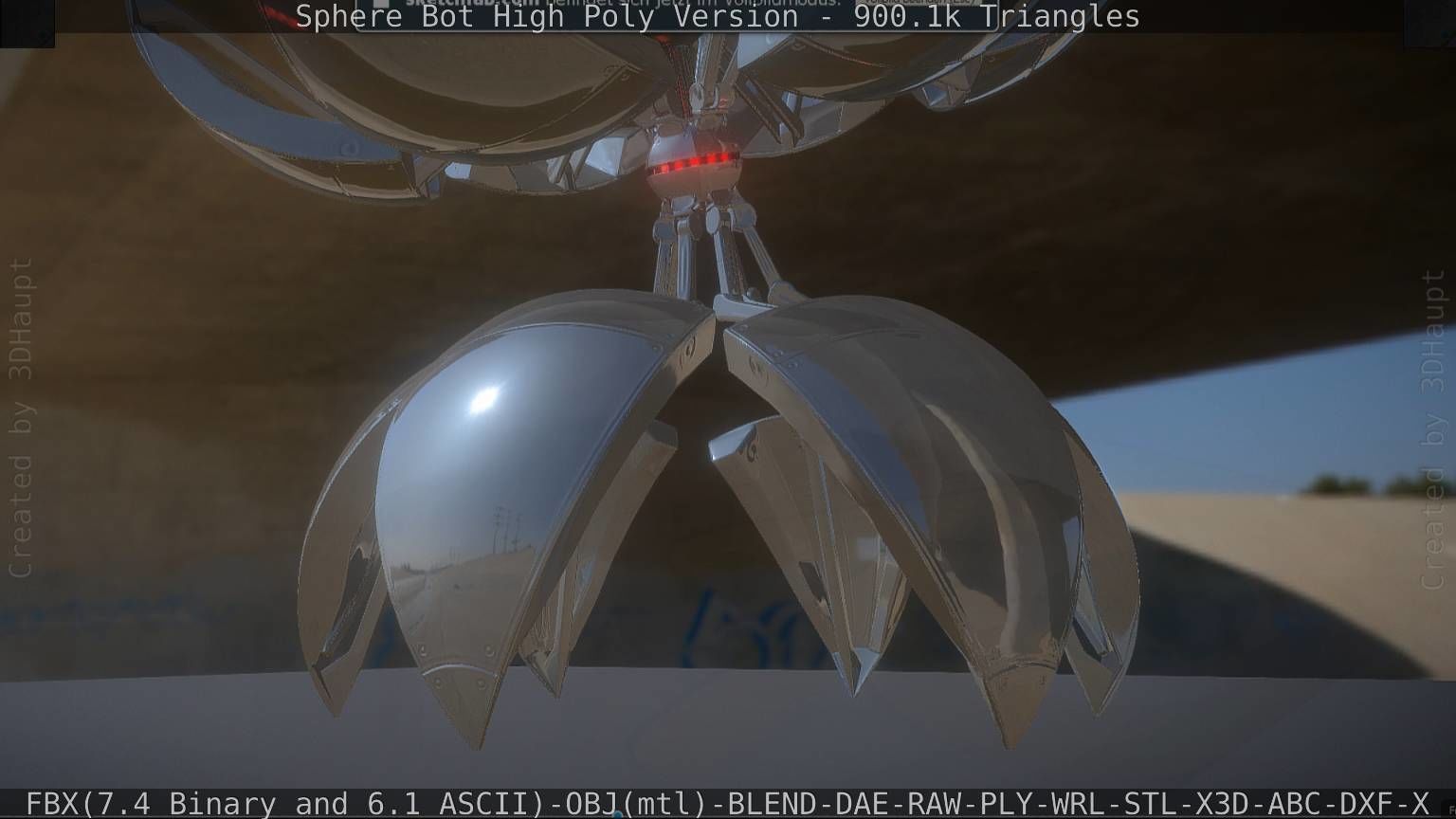 Sphere-Bot High Poly Rigged and Animated 3D model_88