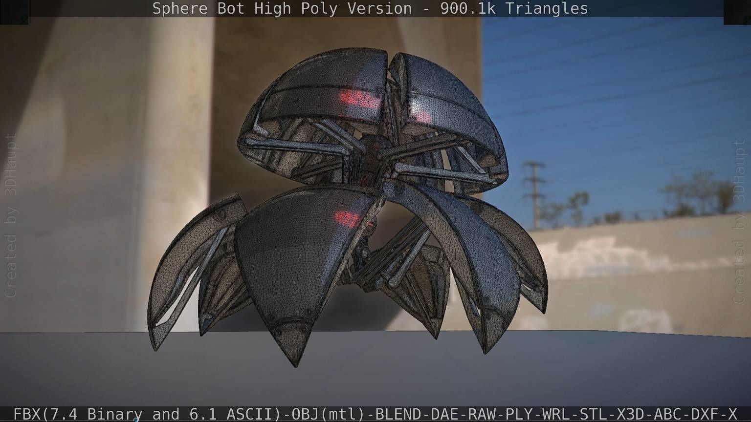 Sphere-Bot High Poly Rigged and Animated 3D model_80