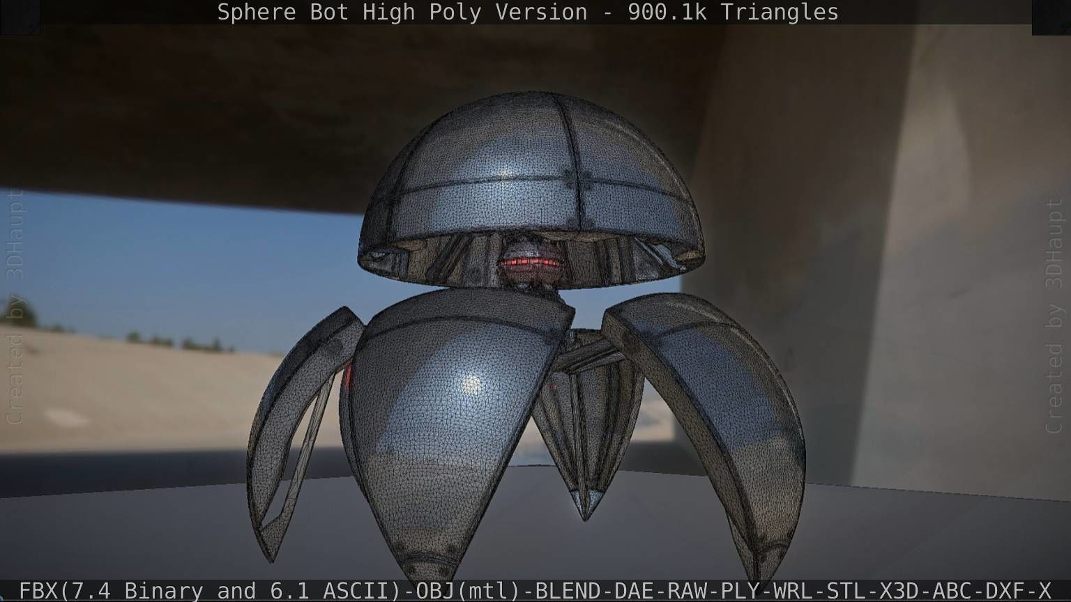 Sphere-Bot High Poly Rigged and Animated 3D model_20