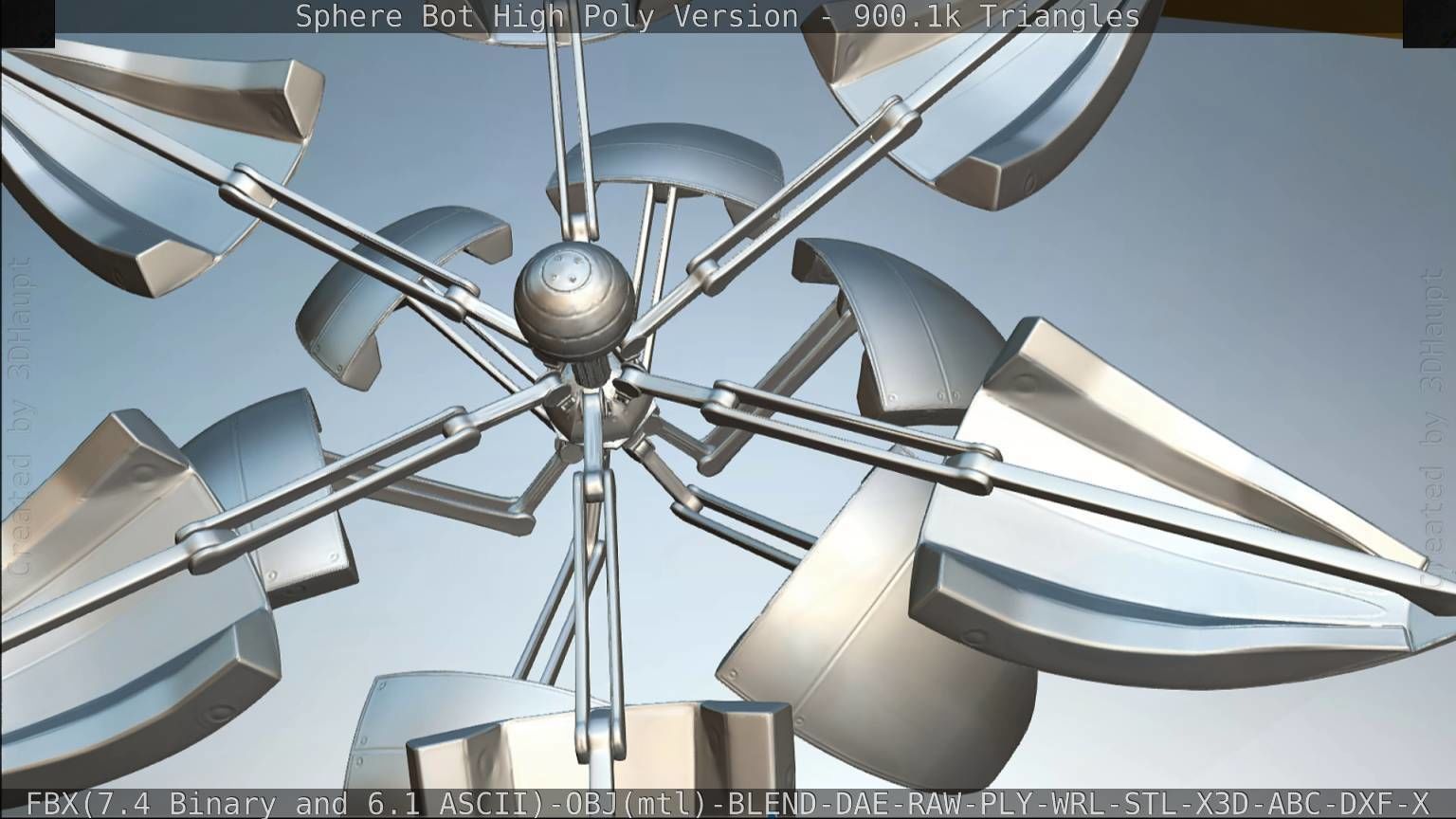 Sphere-Bot High Poly Rigged and Animated 3D model_120