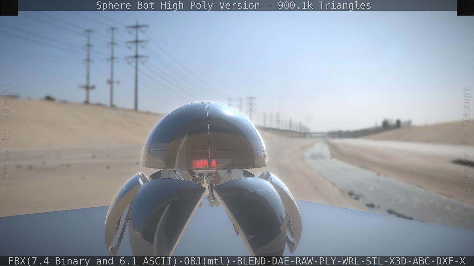 Sphere-Bot High Poly Rigged and Animated 3D model_100