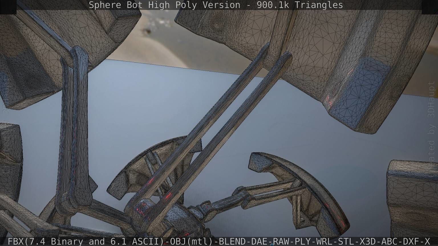 Sphere-Bot High Poly Rigged and Animated 3D model_44