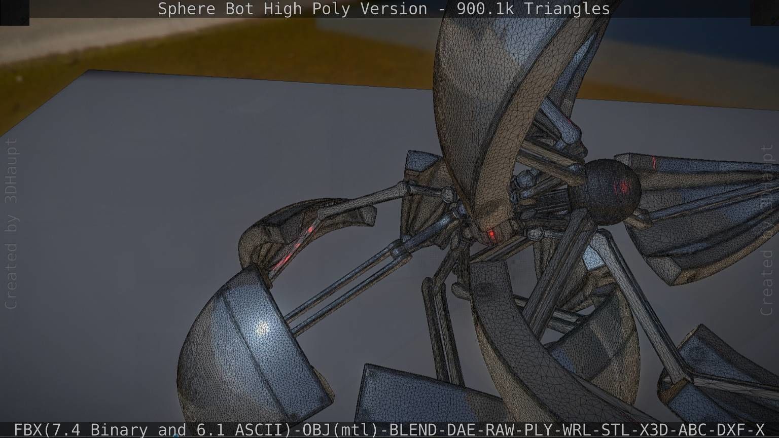 Sphere-Bot High Poly Rigged and Animated 3D model_26