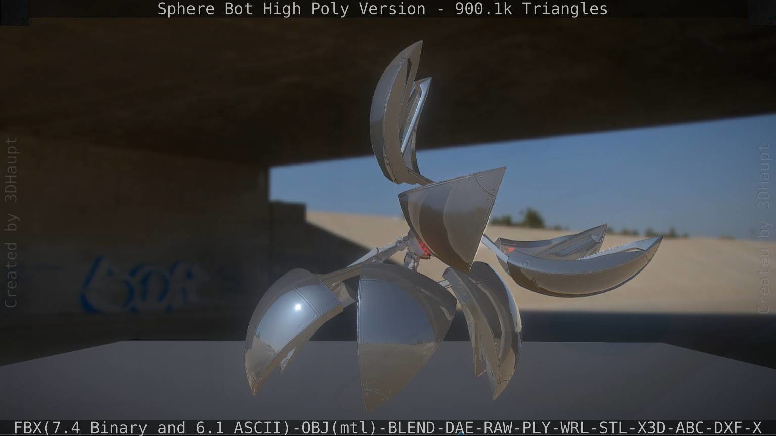 Sphere-Bot High Poly Rigged and Animated 3D model_96