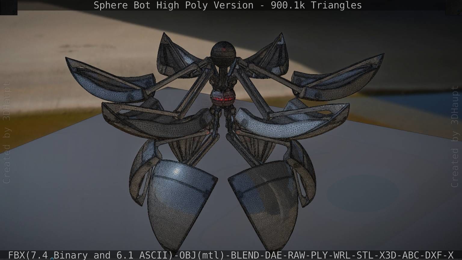 Sphere-Bot High Poly Rigged and Animated 3D model_24