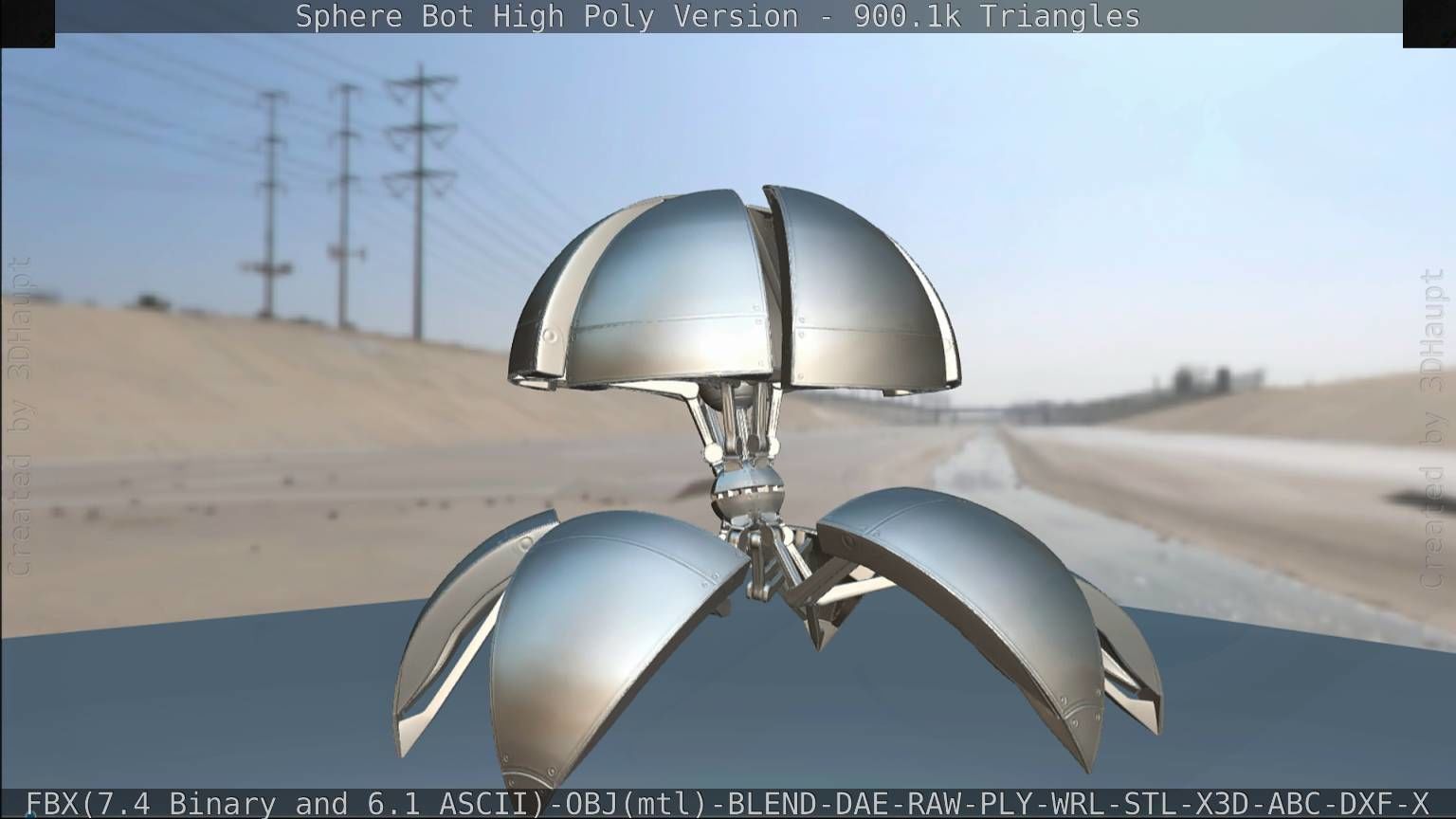 Sphere-Bot High Poly Rigged and Animated 3D model_110