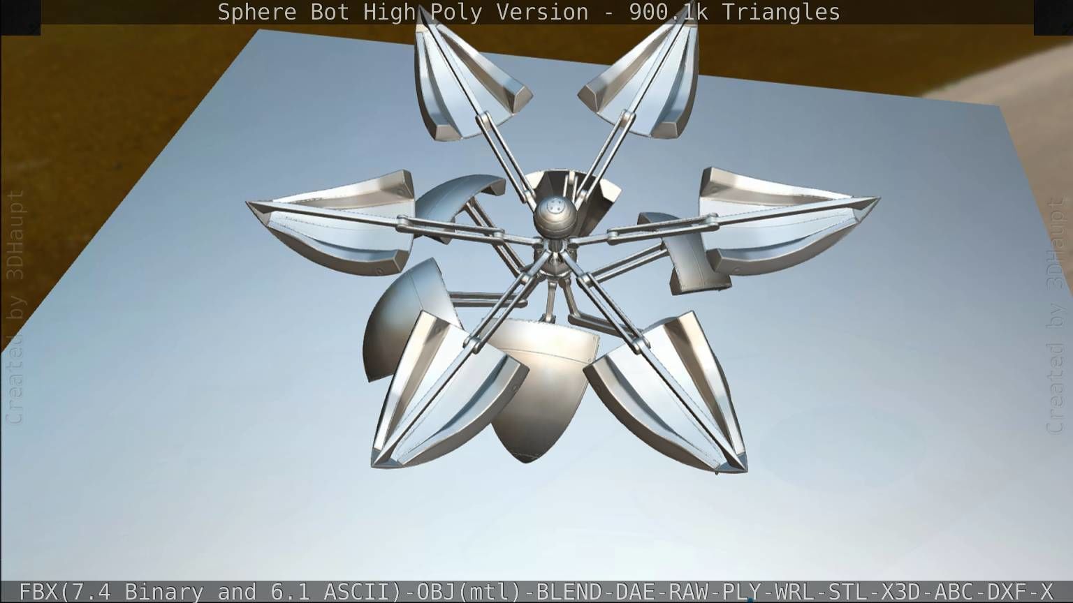 Sphere-Bot High Poly Rigged and Animated 3D model_119