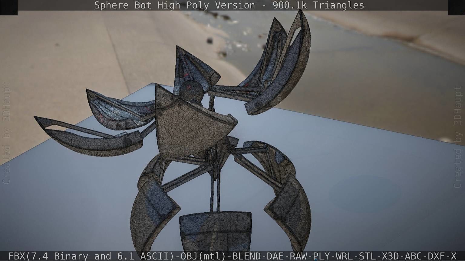 Sphere-Bot High Poly Rigged and Animated 3D model_42