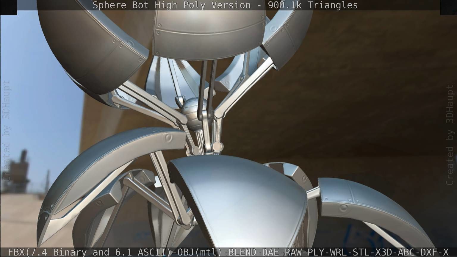 Sphere-Bot High Poly Rigged and Animated 3D model_117