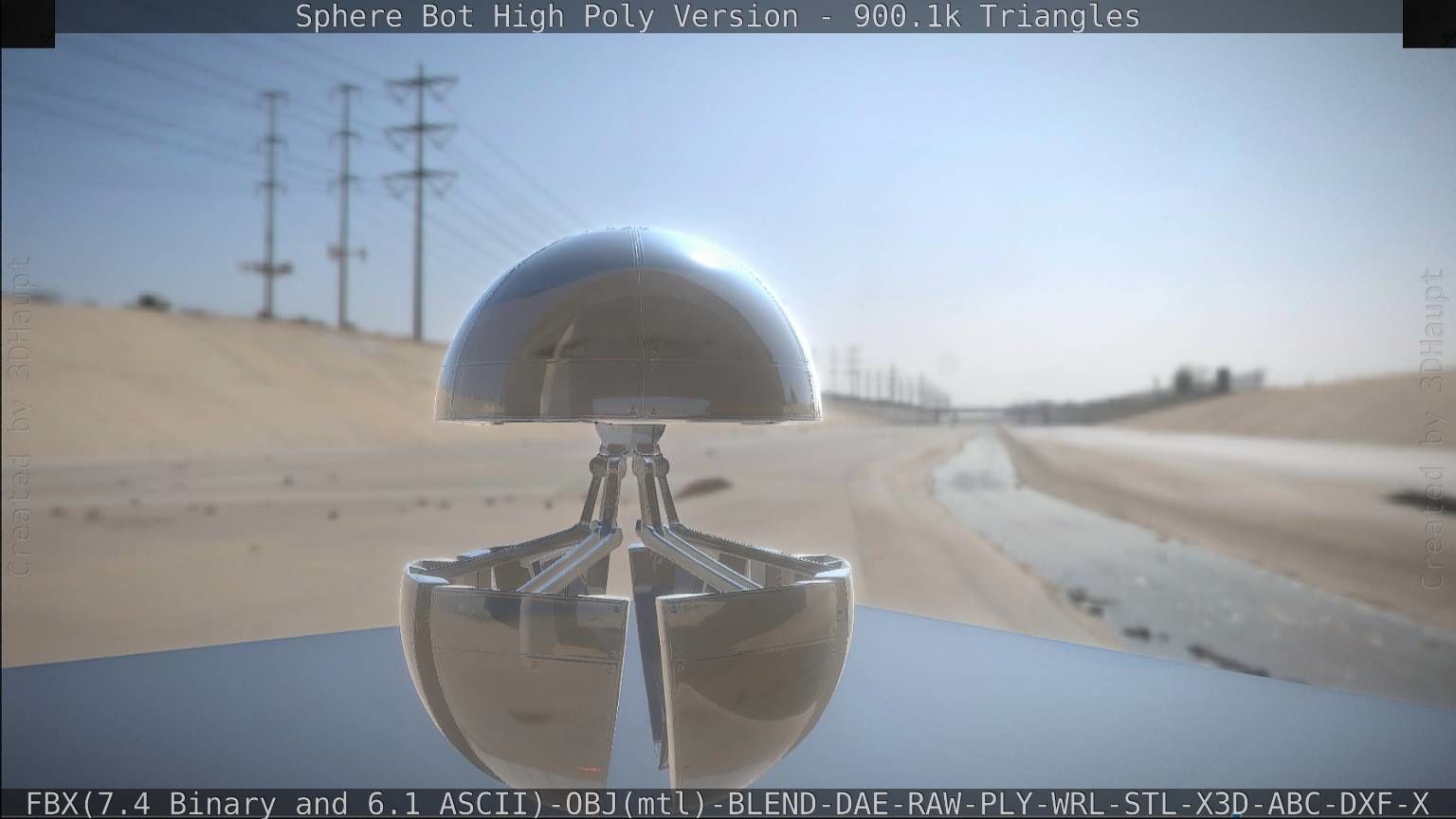 Sphere-Bot High Poly Rigged and Animated 3D model_105