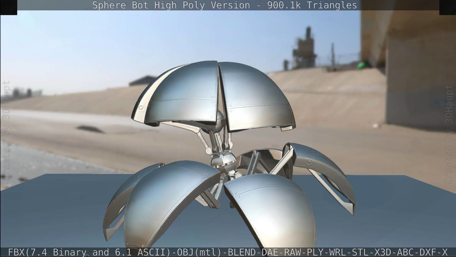 Sphere-Bot High Poly Rigged and Animated 3D model_115