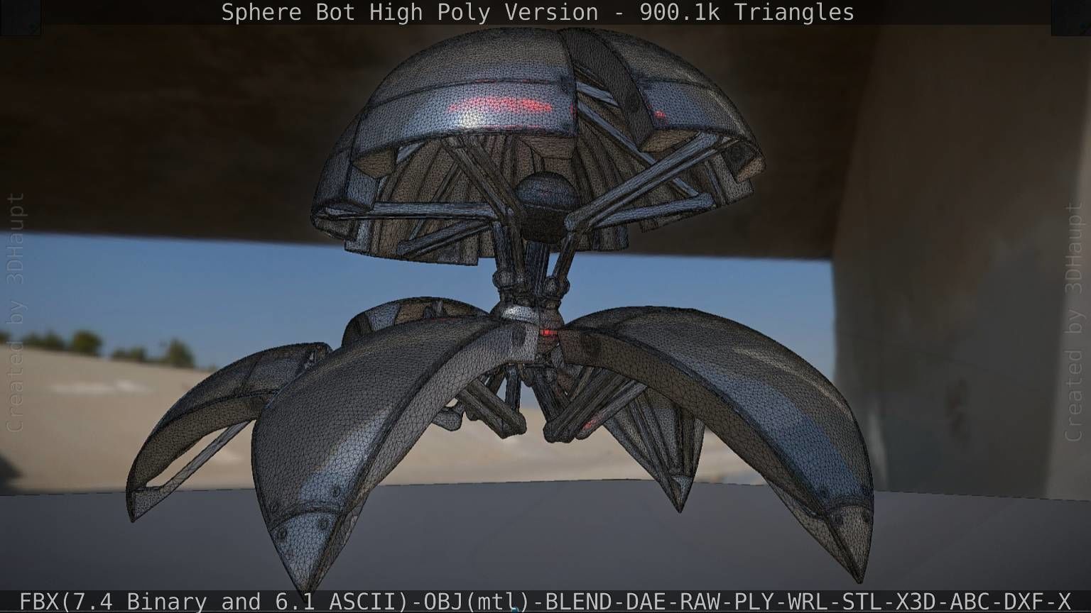 Sphere-Bot High Poly Rigged and Animated 3D model_82