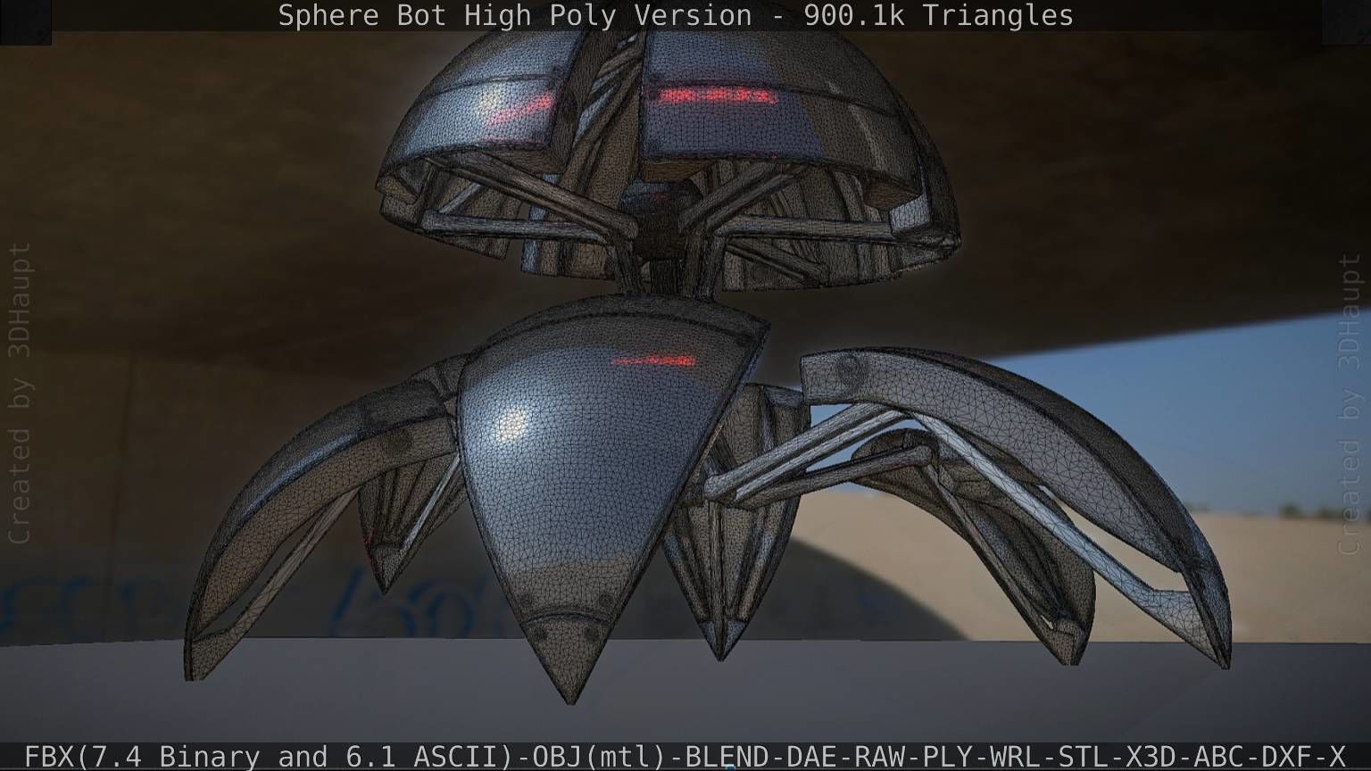 Sphere-Bot High Poly Rigged and Animated 3D model_85