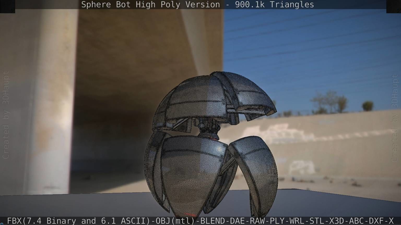 Sphere-Bot High Poly Rigged and Animated 3D model_75