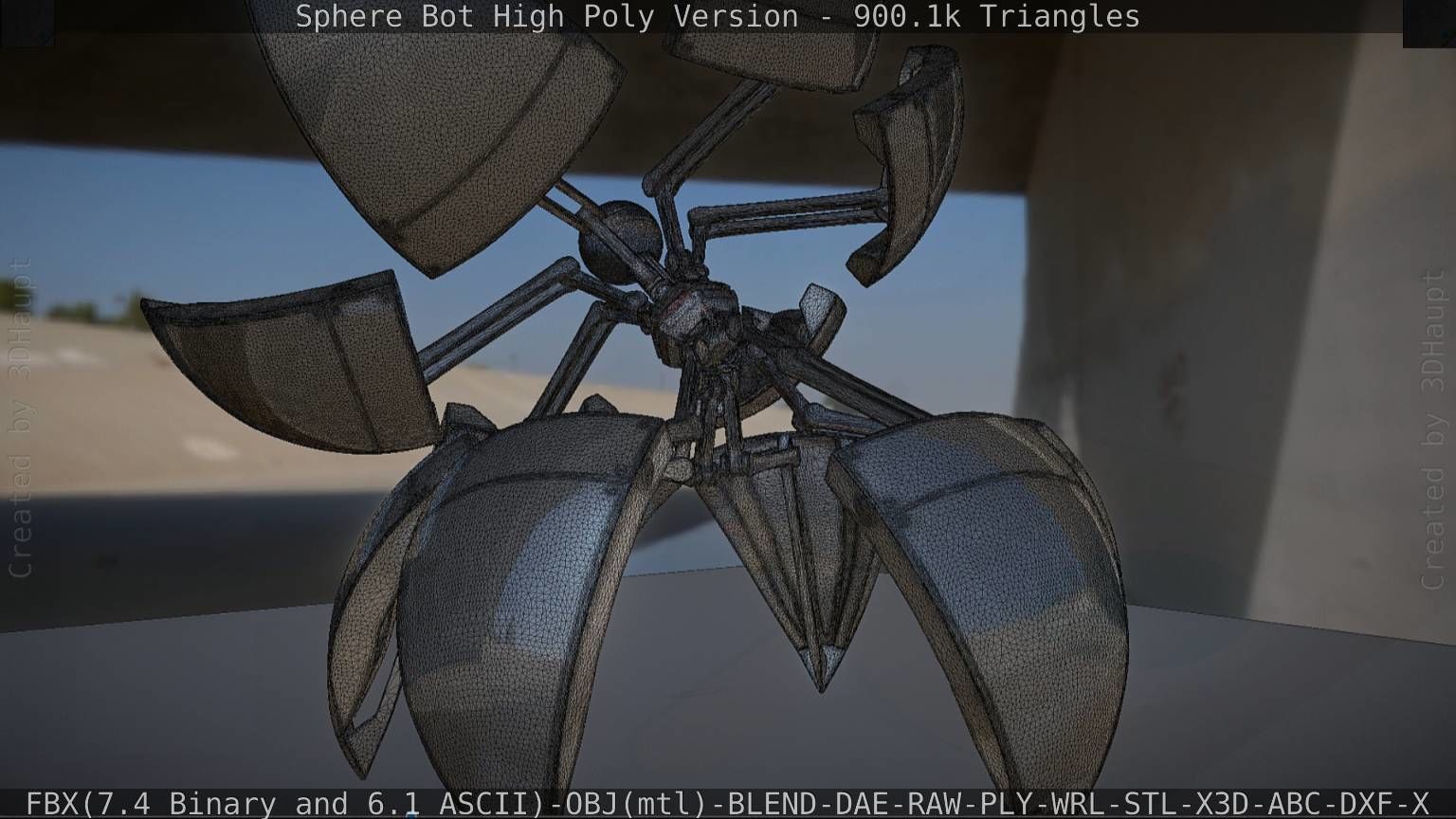 Sphere-Bot High Poly Rigged and Animated 3D model_30