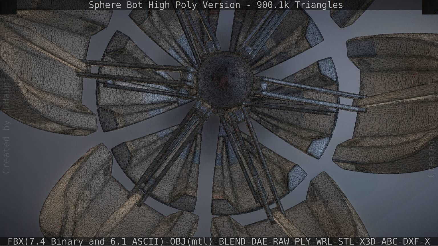 Sphere-Bot High Poly Rigged and Animated 3D model_58