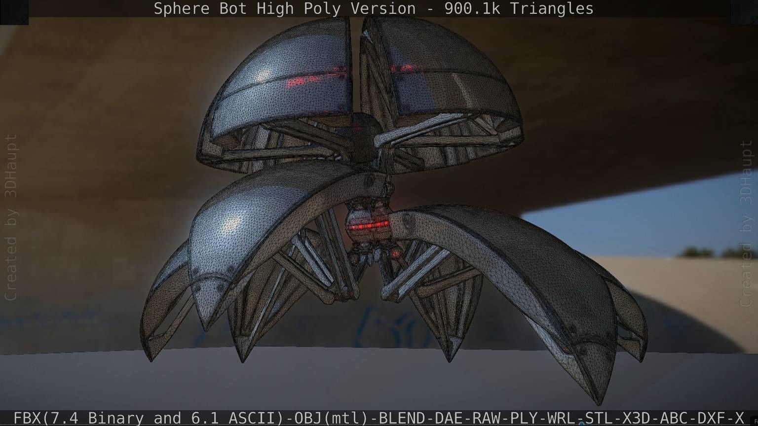 Sphere-Bot High Poly Rigged and Animated 3D model_89