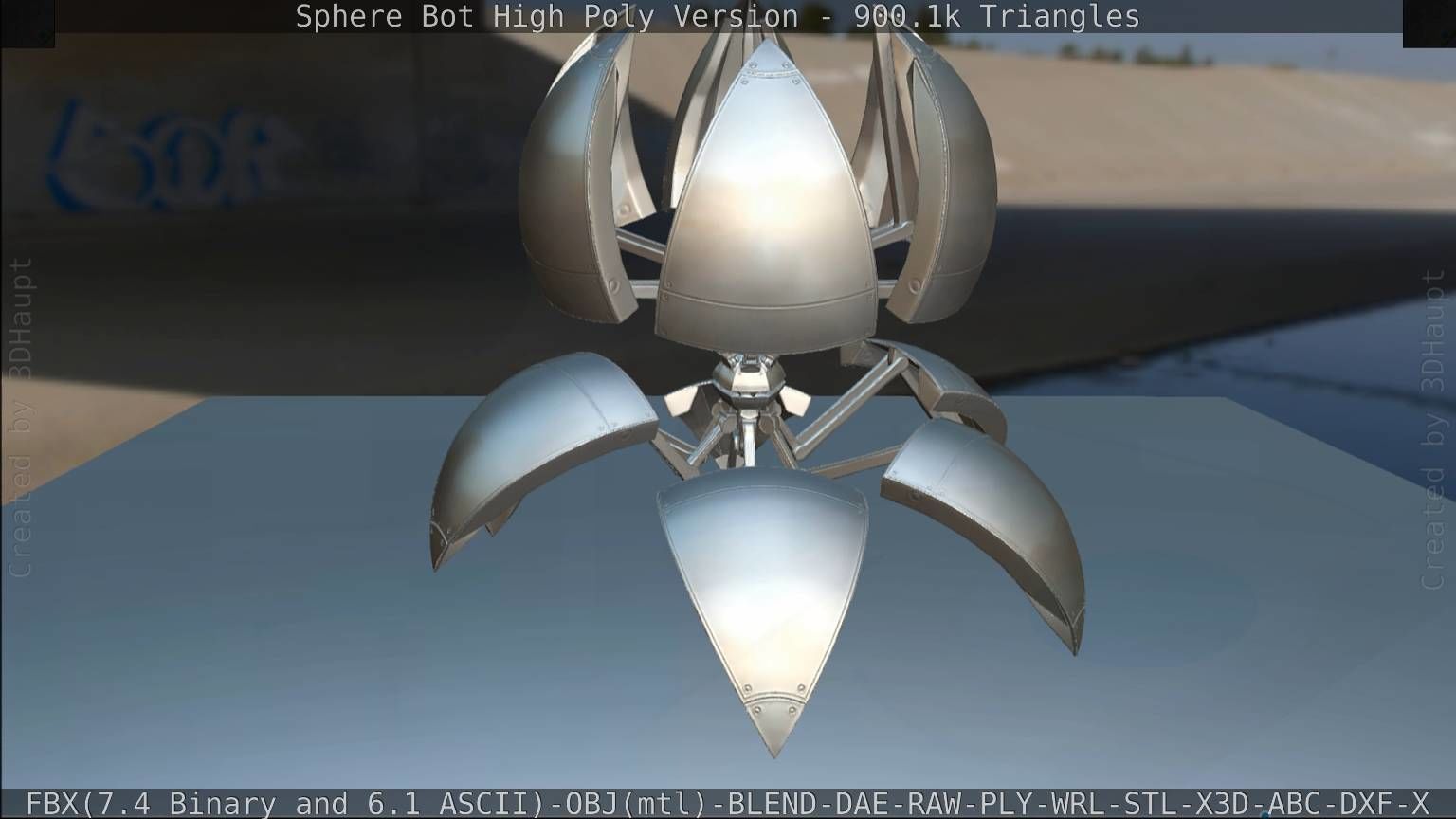 Sphere-Bot High Poly Rigged and Animated 3D model_124