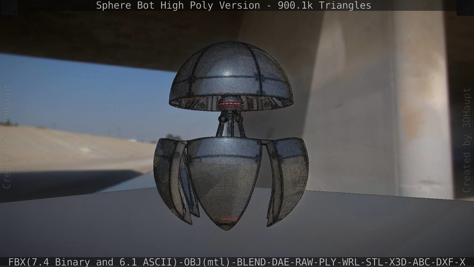 Sphere-Bot High Poly Rigged and Animated 3D model_19