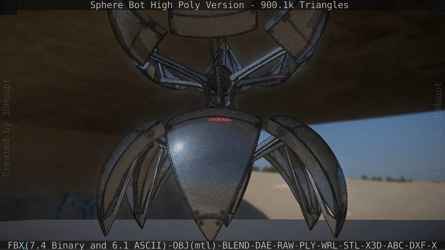 Sphere-Bot High Poly Rigged and Animated 3D model_21