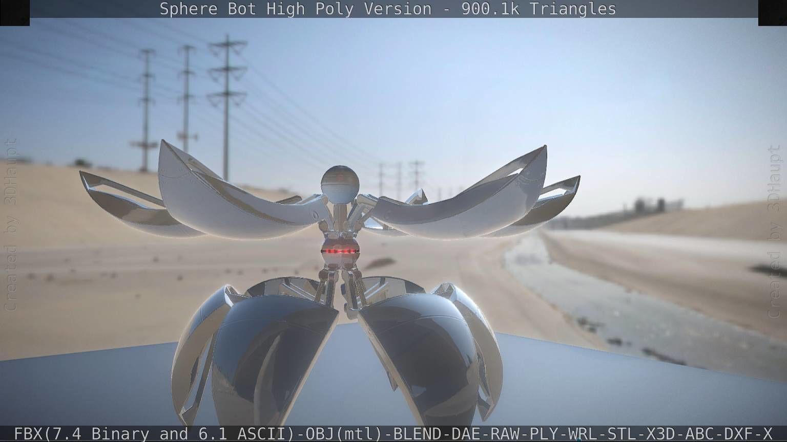 Sphere-Bot High Poly Rigged and Animated 3D model_101