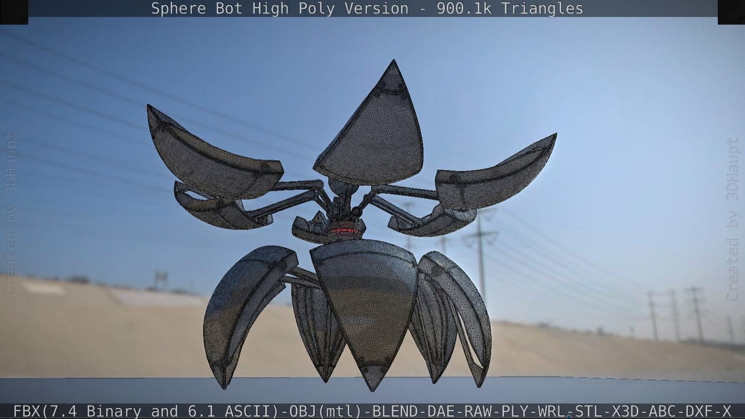 Sphere-Bot High Poly Rigged and Animated 3D model_47