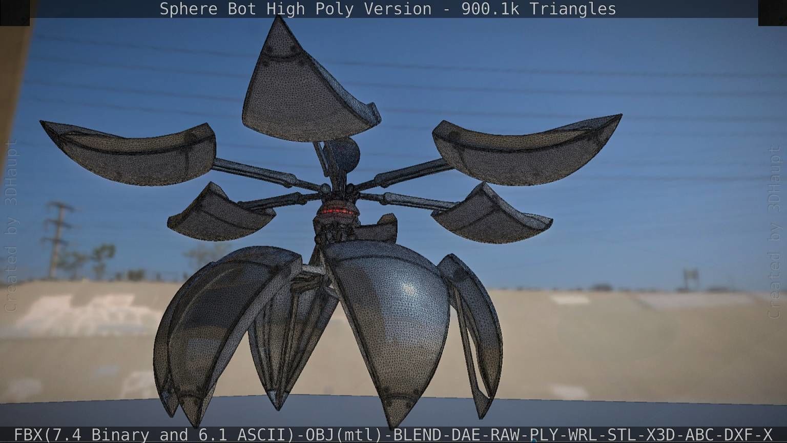 Sphere-Bot High Poly Rigged and Animated 3D model_68