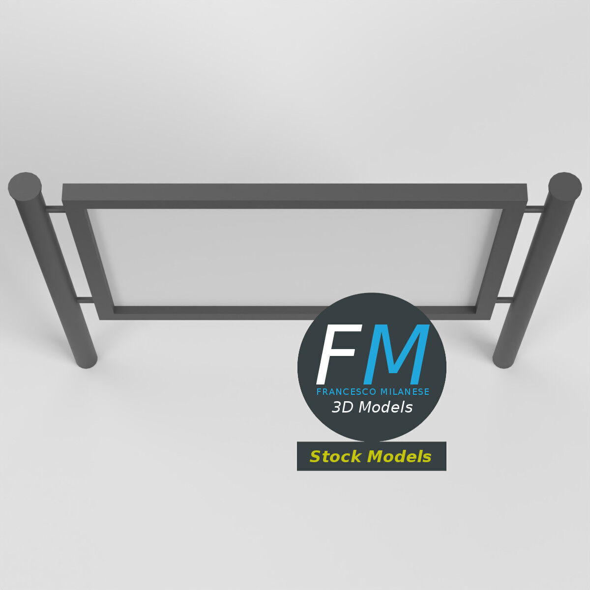 Advertising pedestrian safety barrier 1 3D model_6