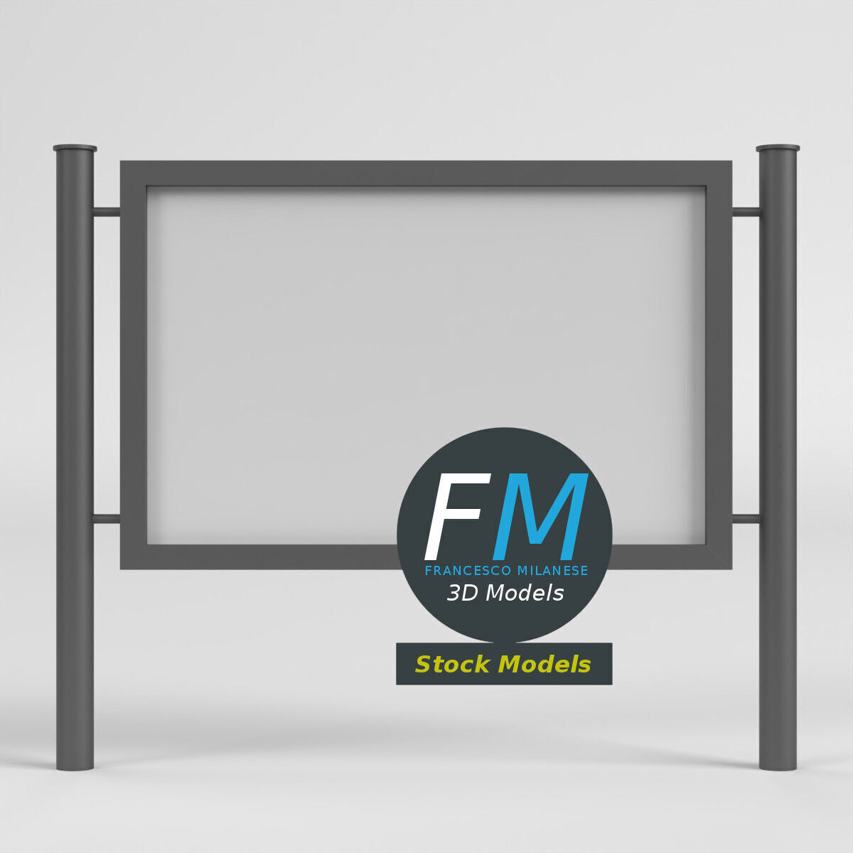 Advertising pedestrian safety barrier 1 3D model_3