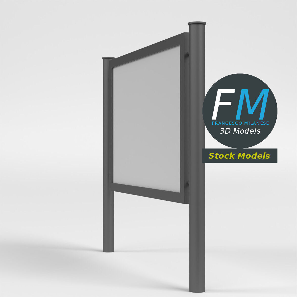 Advertising pedestrian safety barrier 1 3D model_4