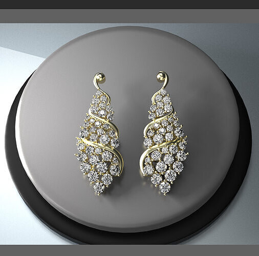 diamond earrings 3D print model