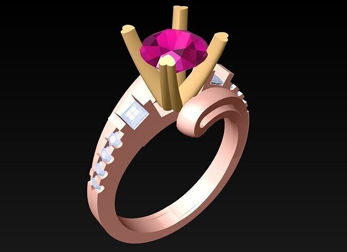 Diamond Ring - Womens Rings - N814908 3D print model