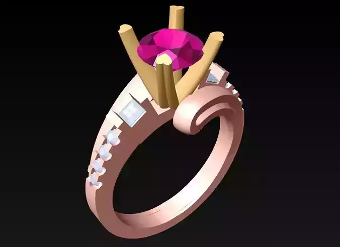 Diamond Ring - Womens Rings - N814908 3D print model