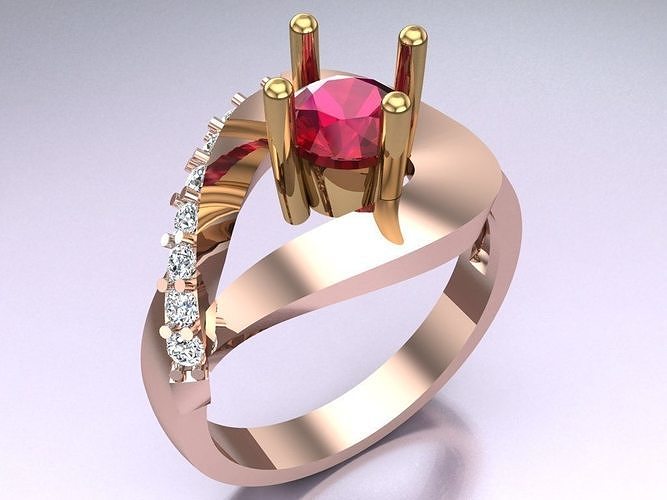 Diamond Ring - Womens Rings - N814922 3D print model