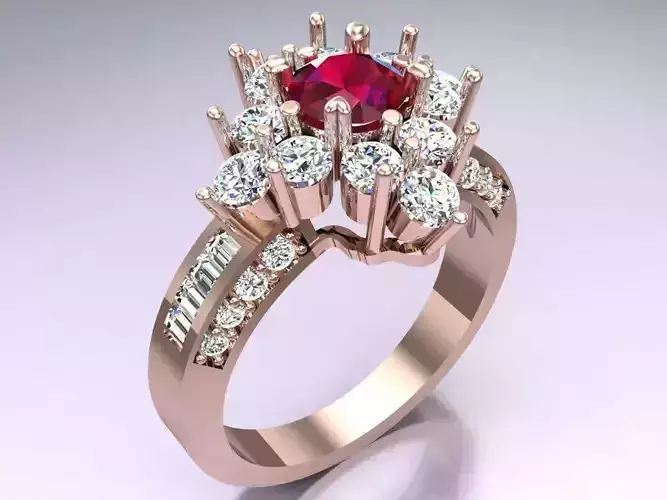 Diamond Ring - Womens Rings - N814929 3D print model