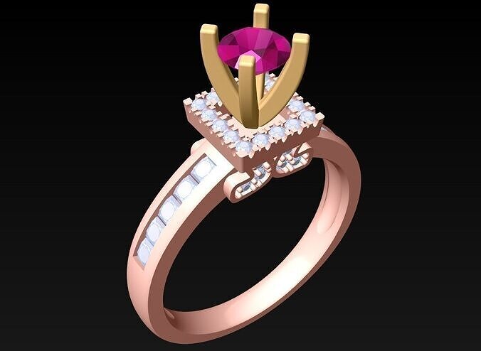 Diamond Ring - Womens Rings - N814935 3D print model