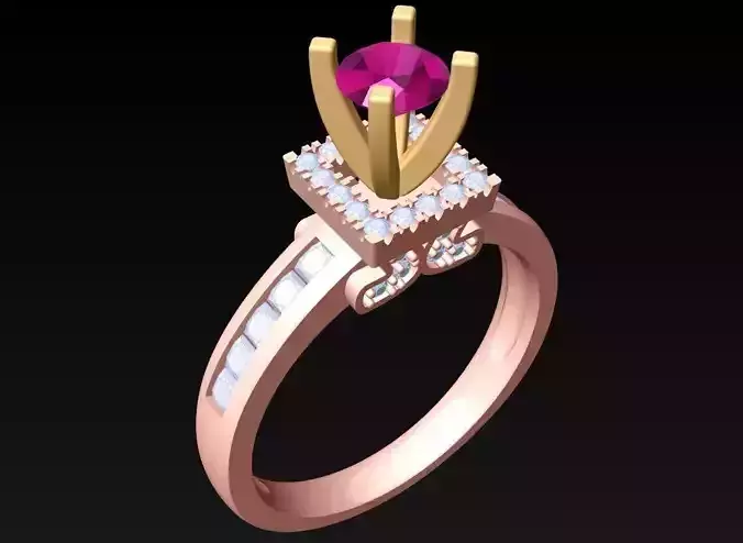 Diamond Ring - Womens Rings - N814935 3D print model