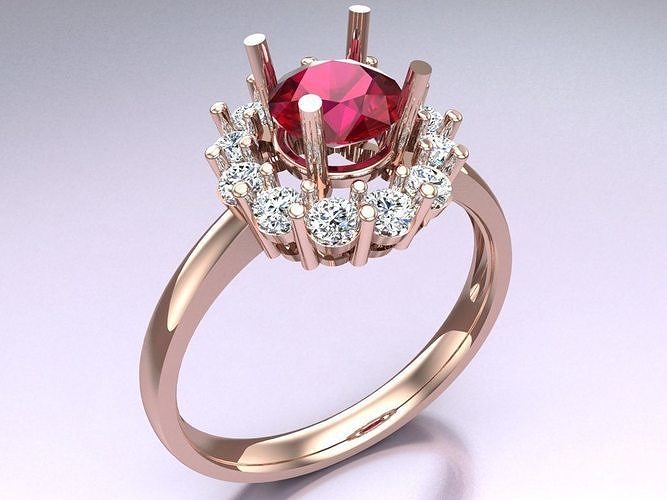 Diamond Ring - Womens Rings - N814018 3D print model