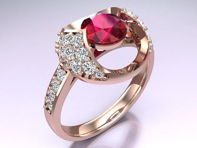 Diamond Ring - Womens Rings - N814028 3D print model